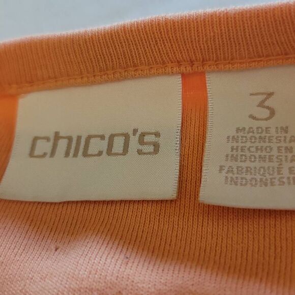 Chico's Size 3 (XL) Peach Long Sleeve T-Shirt - Picture 6 of 6